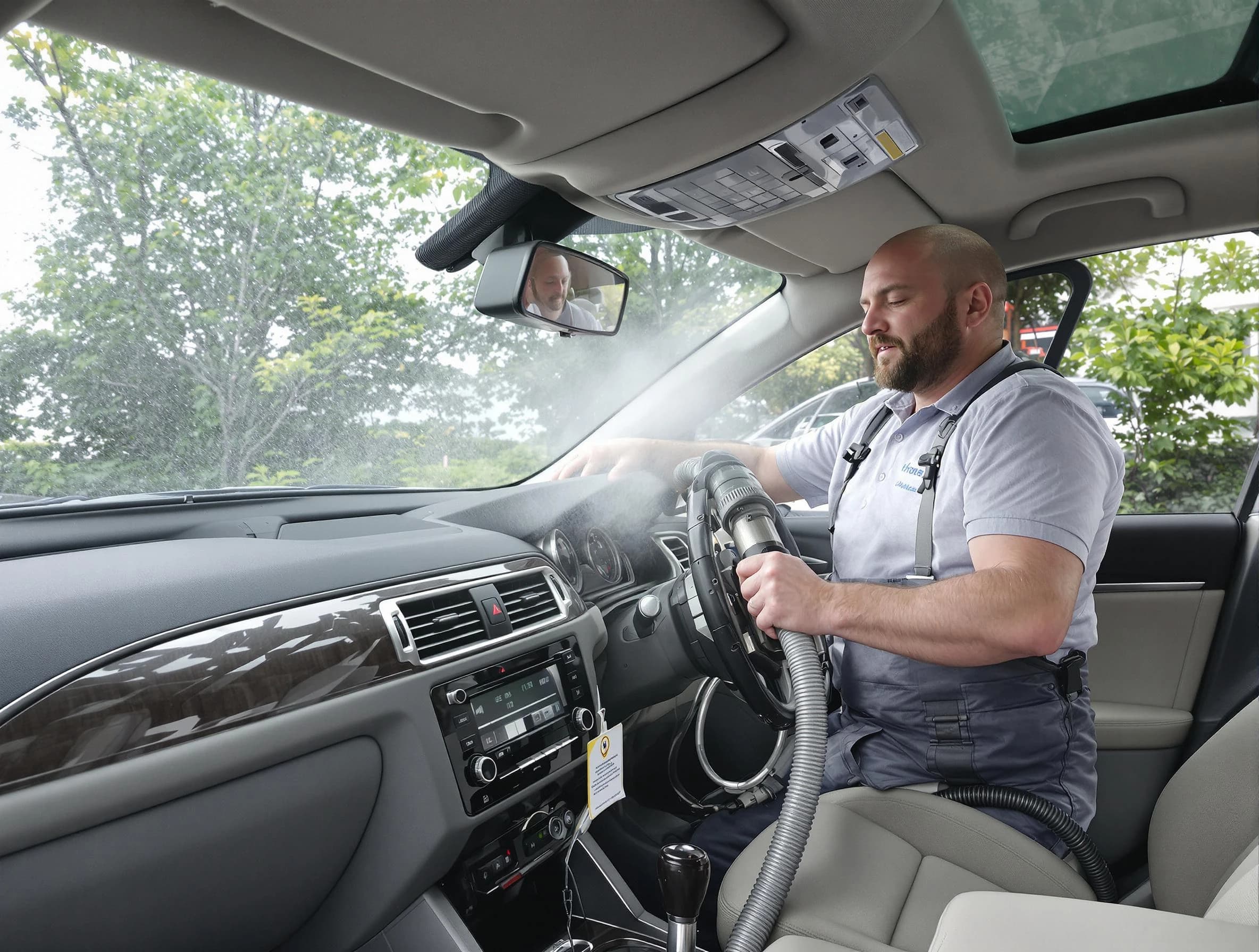 Newton Air Duct Cleaning specialist performing professional car duct cleaning in Newton